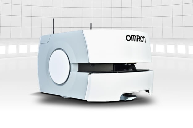 Robot móvil autónomo Omron LD-90 con carro de transporte