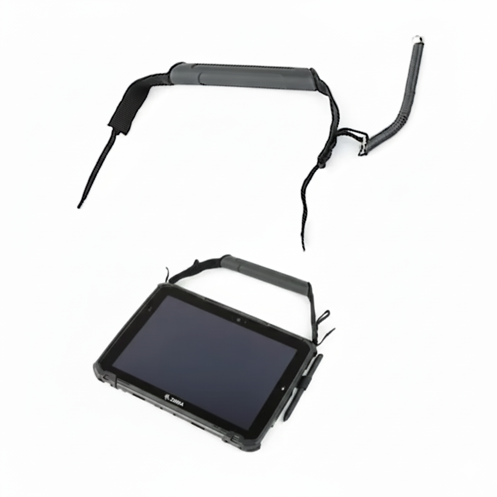 SG-ET8X-HANDLE1-01 - ZEBRA - Correa de mano ET8x Carry Handle with Stylus Slot and Coiled Stylus Tether. Features Attach points for Optional Shoulder Strap. Rugged Snapback Frame Required (Sold Separately)