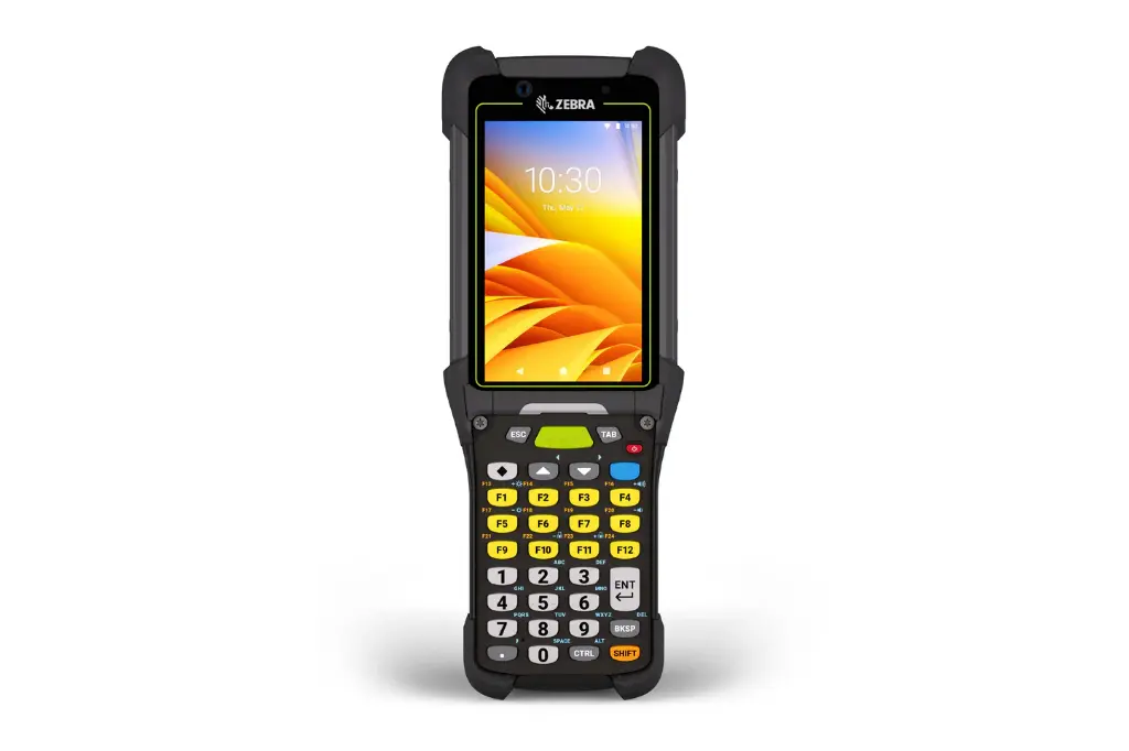 MC9401-0G1M6DSS-A6 - ZEBRA - MC9400, Computadora móvil con teclado MC94, LAN, WIFI 6E, Tipo Pistola, Bluetooth, NFC, Pantalla 4.3", Vibrator, Android GMS, SE58 Imager, 6GB RAM / 128GB UFS, 53 Key Standard, 7000mAh Standard Battery, Rest of World