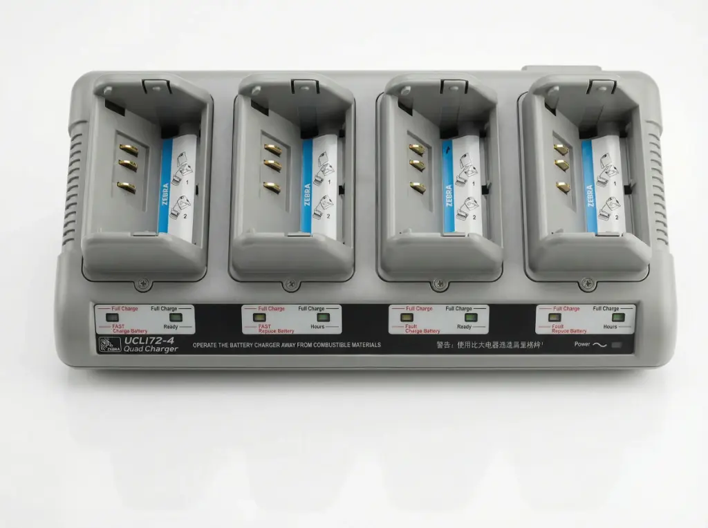 ZEBRA - QUAD CHARGER (CHARGES UP TO 4 BATTERIES), MEXICO/CENTRAL/SOUTH AMERICA