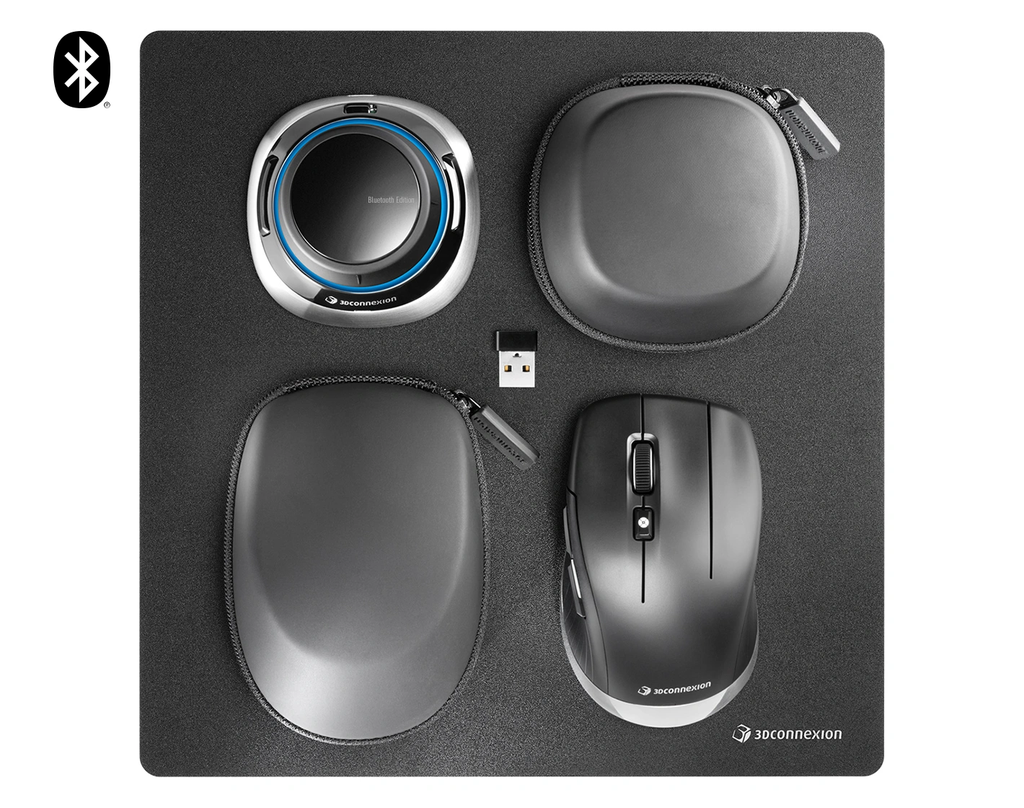 3DX‑700136 - 3DCONNEXION - SpaceMouse ® Wireless Kit 2 – Navegación 3D inalámbrica, receptor USB, cargador USB‑C, compacto y profesional