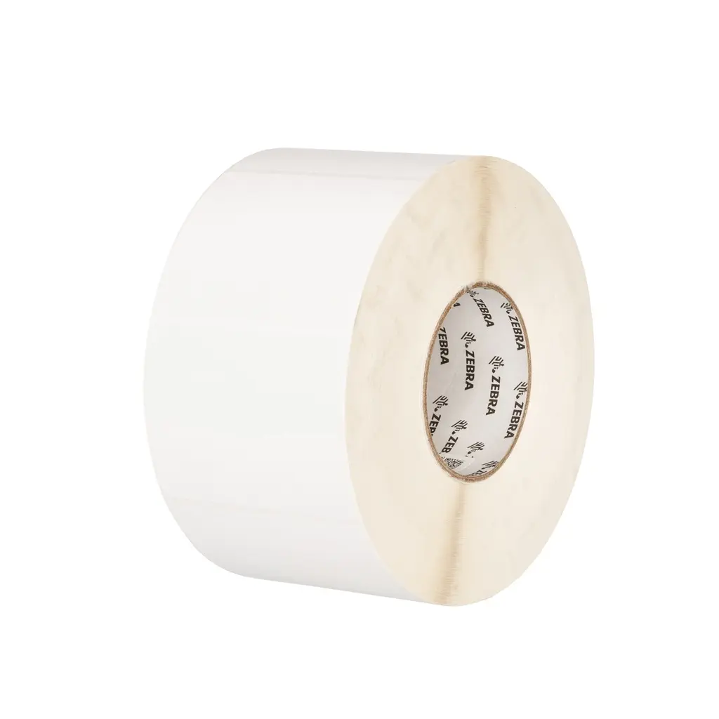 ZIPZET10045200 - ZEBRA - Etiqueta 2"x1", T. Térmica. Papel Blanco, Z-Essentials 400T, para Impresora Industrial, 6931/Rollo, con adhesivo Permanente, Perf. entre etiq., 1 al paso. Núcleo 3.". Diámetro 7.9". 4 Rollos/caja. Peso por caja 1.91.