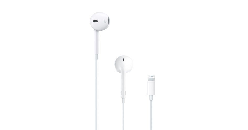APPLE - Audífonos EarPods con Conector Lightning, Estéreo, In-Ear, Blancos, Modelo MWTY3AM/A