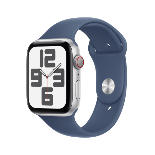 APPLE - Watch SE GPS + Cellular 44mm Caja de Aluminio Plata con Correa Deportiva Azul Denim S/M