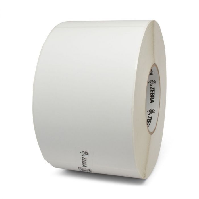 10021229- ZEBRA - Etiqueta 4"x6.5", T. Térmica. Papel Blanco, Z-Perform 1500T, para Impresora Industrial, 900/Rollo, con adhesivo Permanente, Perf. entre etiq., 1 al paso. Núcleo 3".  Diámetro 8". 4 Rollos/caja. Peso por caja 11.79 kg. 
