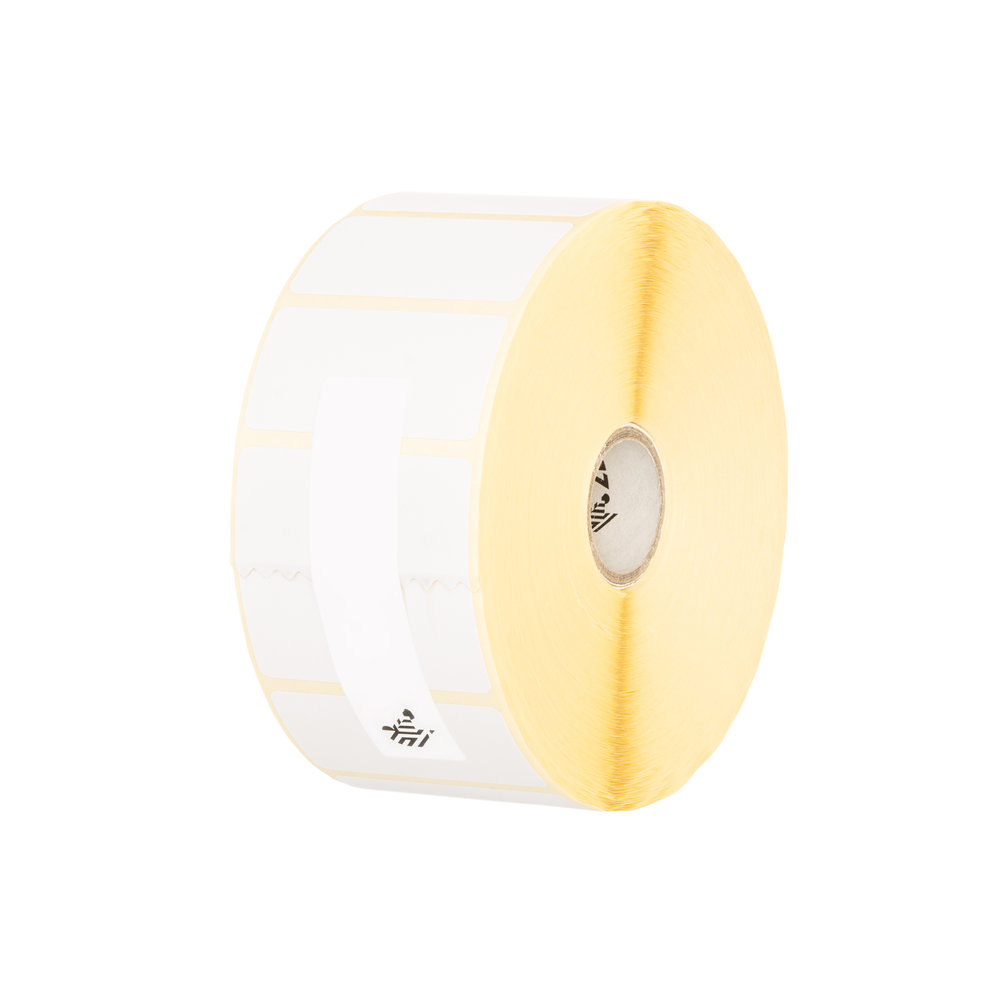 10022943- ZEBRA - Etiqueta 2.5"x1.25", T. Térmica. Papel Blanco, Z-Perform 2000T, para Impresora Industrial, 2000/Rollo, con adhesivo Permanente, Perf. entre etiq., 1 al paso. Núcleo 3".  Diámetro 8". 4 Rollos/caja. Peso por caja 5.44 kg. 