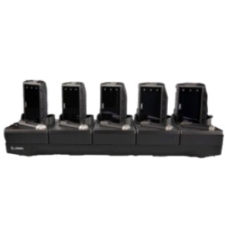 CRD-NGWT-5S5BC-02 - ZEBRA - Base de carga WT6000 5Slot Charge Only Sharecradle W/Spare Battery Charger, Allows To Charge 5 Wearable Terminals And 5 Spare Batteries. Requires PWR-BGA12V108W0WW, DC Line Cord CBL-DC-382A1-01 And Grounded Country Specific Ac Line Cord, Sold Separately.