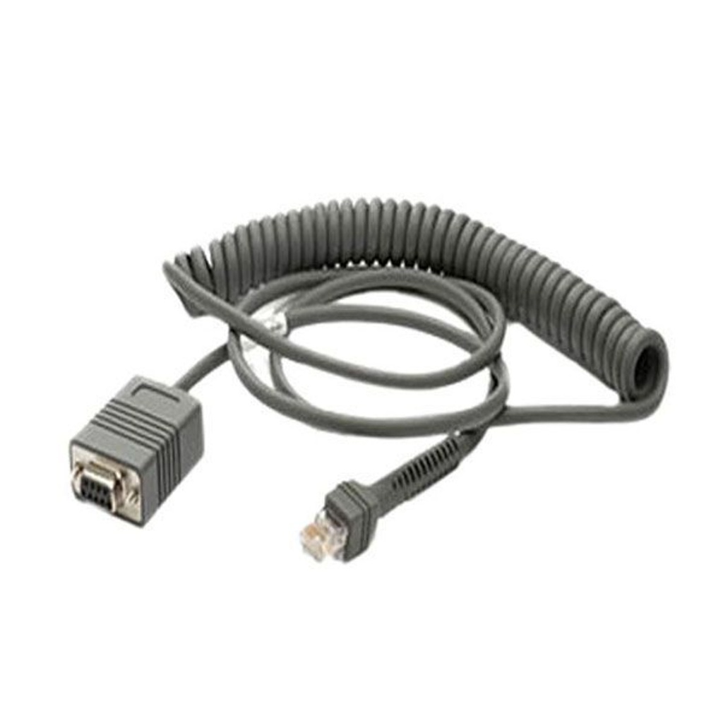 CBA-R02-C09PAR - ZEBRA - Cable Serial/RS232 Cable - RS232: DB9 Female Connector, 9ft. (2.8m) Coiled, TxD on 2