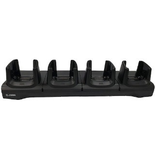 CRD-MC93-4SETH-01 - ZEBRA - Base de carga Four-slot cradle with Ethernet support and fast-charging for MC9300 / MC9400 / MC9450 devices. Power supply (PWR-BGA12V108W0WW), DC cable (CBL-DC-381A1-01) and country-specific AC cable are all sold separately.
