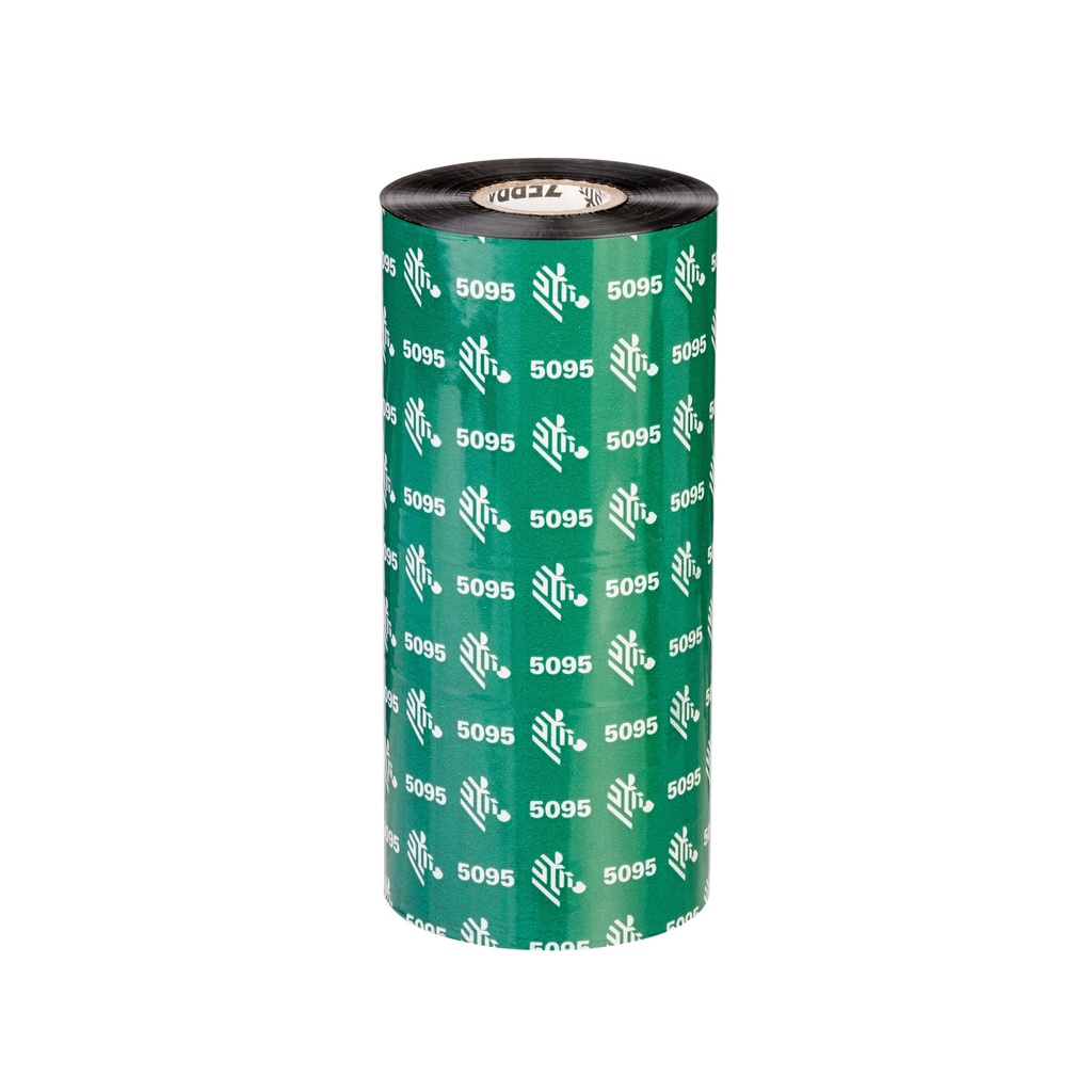 05095BK11045 - Zebra - Ribbon de Resina, 110mm x 450m (4.33" x 1476'), Modelo 5095 Alto Rendimiento para impresora Industrial . 6 Ribbons/Caja