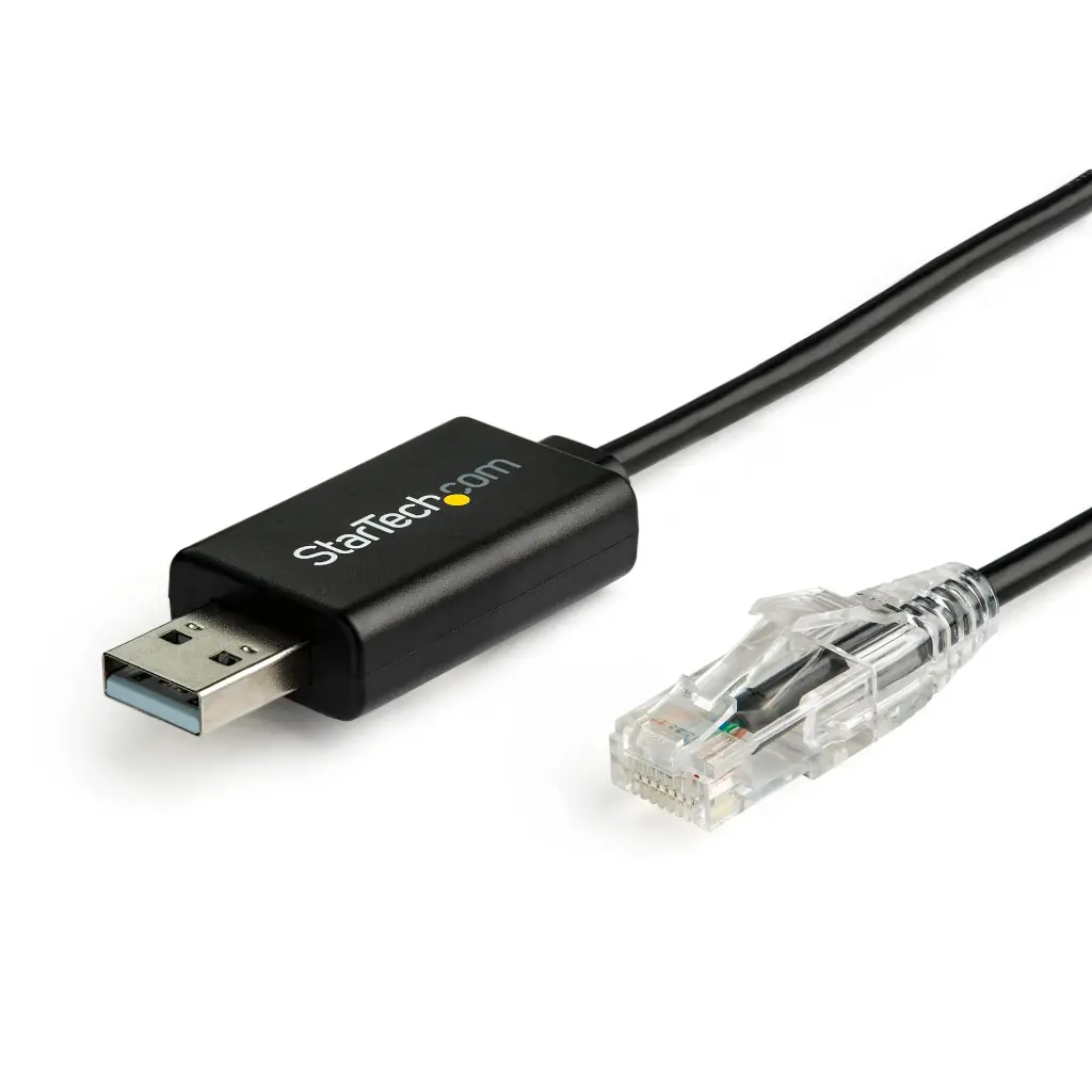 STARTECH - CONSIG STARTECH.COM CABLE ADAPTADOR USB DE 1.8 M PARA CONSOLA CISCO – 460 KBPS - ADAPTADOR USB A RJ45 - EXTREMO SECUNDARIO: 1 X RJ-45 NETWORK - MALE – 460 KBIT/S - NÍQUEL CONECTOR CHAPADO - 28 AWG - NEGRO