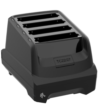 SAC-TC2L-4SCHG-01 - ZEBRA - Cargador de batería Four-slot battery charger for TC22 / TC27 device's spare batteries. Power supply (PWR-BGA12V50W0WW), DC cable (CBL-DC-388A1-01), and country-specific AC cable sold separately.