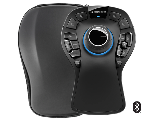 [3DX-700119] 3Dconnexion-SpaceMouse Pro Wireless BT Professional (3DX‑700119) – Ratón 3D inalámbrico USB‑C/Bluetooth, 15 botones programables, viaje incluido