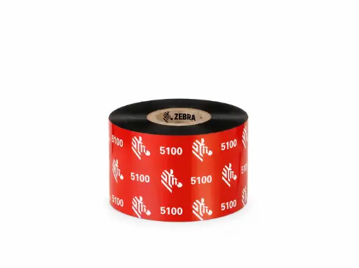 [LA05100BK06045] LA05100BK06045 - Zebra - Ribbon de Resina, 60mm x 450m (2.36" x 1476'), Modelo 5100 Premium para impresora Industrial. 6 Ribbons/Caja