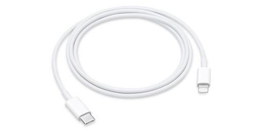 [MUQ93AM/A] APPLE - Cable USB-C a Lightning 1 Metro Transferencia de Datos para iPhone iPad MacBook Blanco MUQ93AM/A
