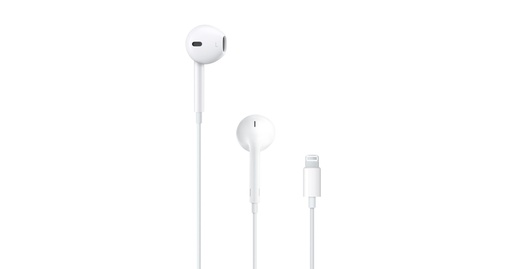 [MWTY3AM/A] APPLE - Audífonos EarPods con Conector Lightning, Estéreo, In-Ear, Blancos, Modelo MWTY3AM/A
