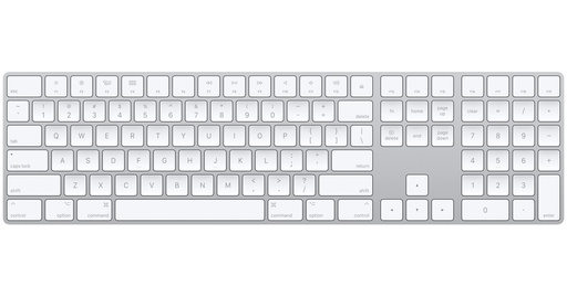 [MXCJ3LL/A] APPLE - Magic Keyboard con teclado numérico, inalámbrico Bluetooth, idioma inglés EE.UU., color plata MXCJ3LL/A