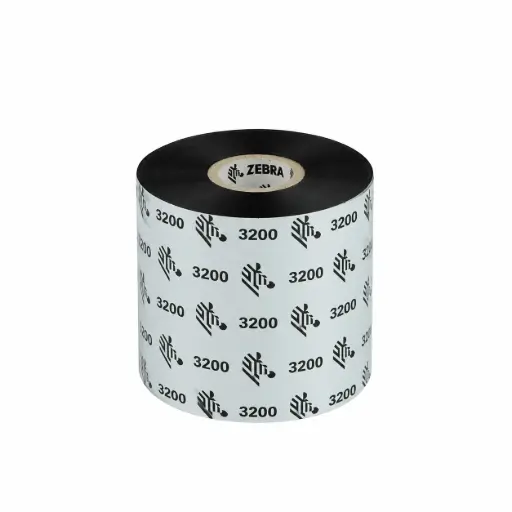 [03200BK06045] 03200BK06045 - Zebra - Ribbon de Cera/Resina, 60mm x 450m (2.36" x 1476'), Modelo 3200 Alto Rendimiento para impresora Industrial . 6 Ribbons/Caja