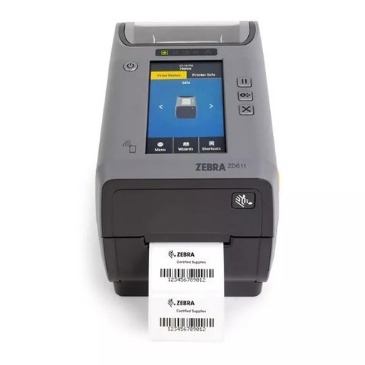 [ZD6A142-D01F00EZ] ZD6A142-D01F00EZ - ZEBRA - ZD621d, Impresora de escritorio Direct Thermal Printer ZD621; Color Touch LCD, 203 dpi, USB, USB Host, Ethernet, Serial, BTLE5, US Cord, Swiss Font, EZPL