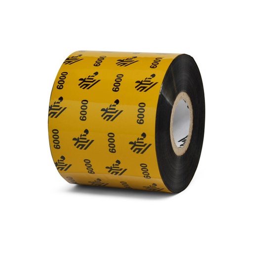 [06000BK06045] 06000BK06045 - Zebra - Ribbon de Cera, 60mm x 450m (2.36" x 1476'), Modelo 6000 Estándar para impresora Industrial . 24 Ribbons/Caja