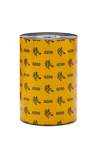[06200BK06045] 06200BK06045 - Zebra - Ribbon de Resina, 60mm x 450m (2.36" x 1476'), Modelo 6200 Estándar para impresora Industrial . 6 Ribbons/Caja