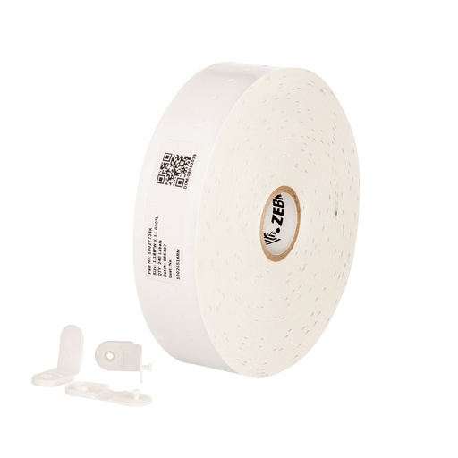 [97890K] 97890K- ZEBRA - Brazalete 1.1875"x11", T. Directa. Polipropileno Blanco, Z-Band QuickClip Kit (Blanco), para Impresora Industrial, 550/Rollo, con adhesivo Permanente, Perf. entre etiq.,    6 Rollos/caja. Peso por caja 4.99 kg. 