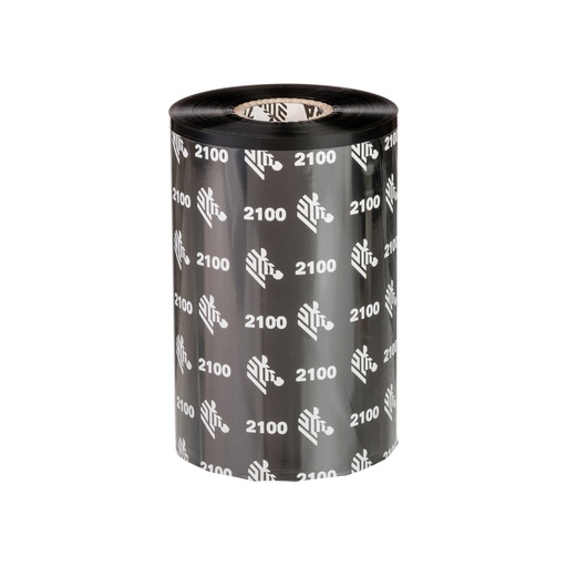 [02100BK10645] 02100BK10645 - Zebra - Ribbon de Cera, 106mm x 450m (4.16" x 1476'), Modelo 2100 Alto Rendimiento para impresora Industrial . 12 Ribbons/Caja