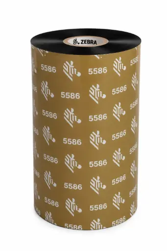[05586BK22045] 05586BK22045 - Zebra - Ribbon de Cera/Resina, 220mm x 450m (8.66" x 1476'), Modelo 5586 Premium para impresora Industrial . 6 Ribbons/Caja