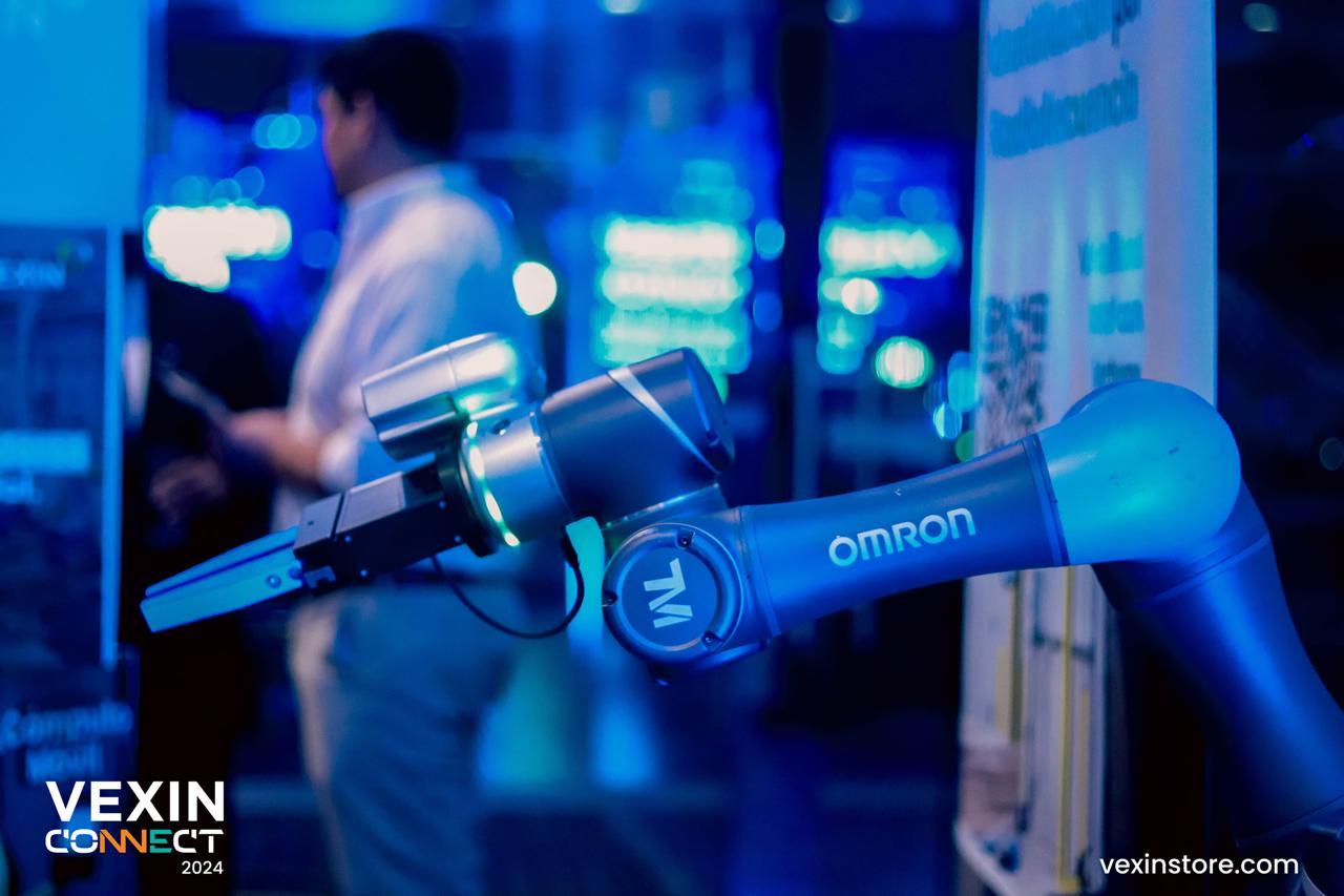Estación de demostración de tecnología industrial Vexin durante un TechDay