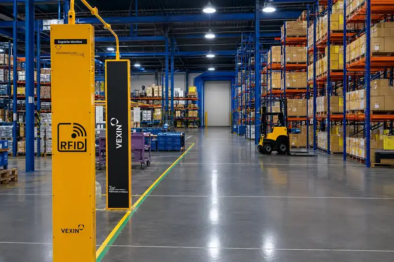 Portal RFID Hermes Speed Pro instalado en almacén