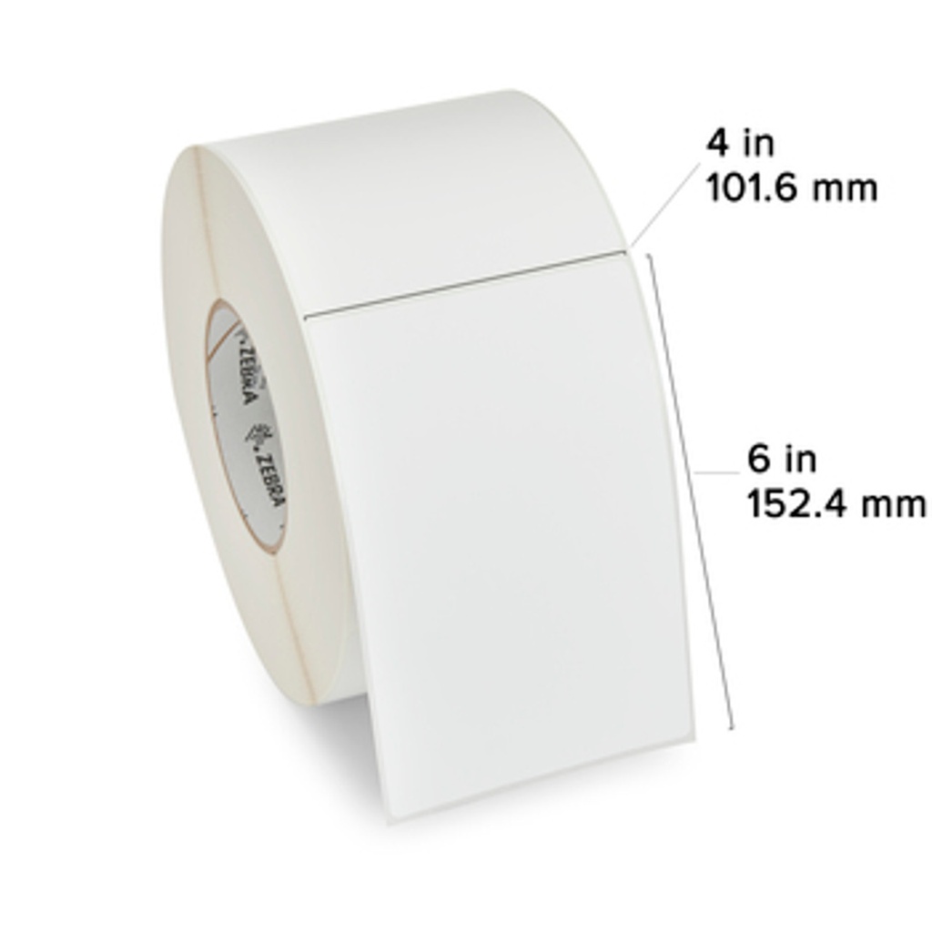 ZEBRA - LABEL, POLYESTER, 2"x1"(50.8X25.4MM); TT, Z-ULTIMATE 4000T HIGH TACK WHITE, HIGH PERFORMANCE COATED, HIGHTACK ADHESIVE, 3IN (76.2MM) CORE