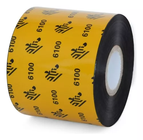 06100BK06045 - Zebra - Ribbon de Cera/Resina, 60mm x 450m (2.36" x 1476'), Modelo 6100 Estándar para impresora Industrial . 6 Ribbons/Caja