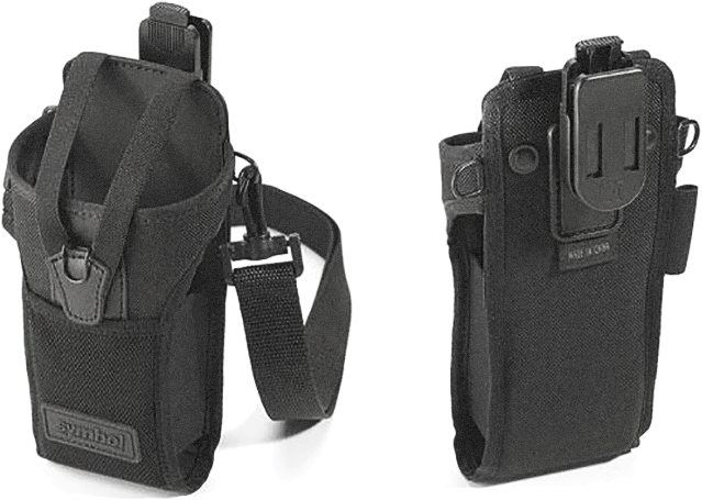 SG-MC3X-SHLSTB-01 - ZEBRA - Funda Fabric holster for MC3300x / MC3300ax; MC3400 / MC3450 devices with straight shooter and rotating head. Includes: shoulder strap (58-40000-007R) and a belt clip.