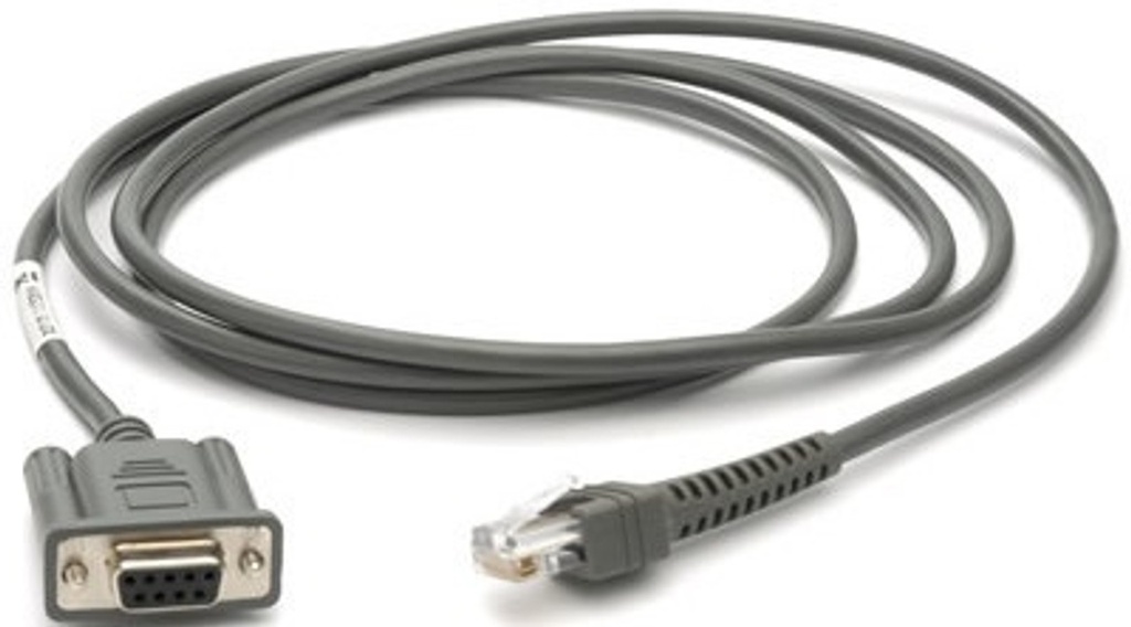 DESCONTINUADO - CBA-R06-C20PBR - ZEBRA - Cable Serial/RS232 Cable - RS232: DB9 Female Connector, 20ft. (6.0m) Coiled, TxD on 2, with TTL Current Limit Protection