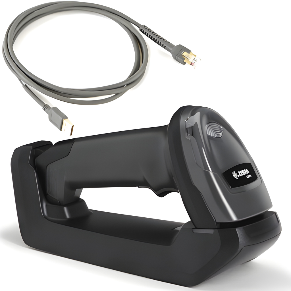 DS4678-SR7U2100SFW - ZEBRA - DS4678, Escáner portátil DS4678-SR Negro Standard Cradle USB KIT: DS4678-SR00007ZZWW Scanner, CBA-U21-S07ZBR Shielded USB Cable, CR8178-SC100F4WW Cradle