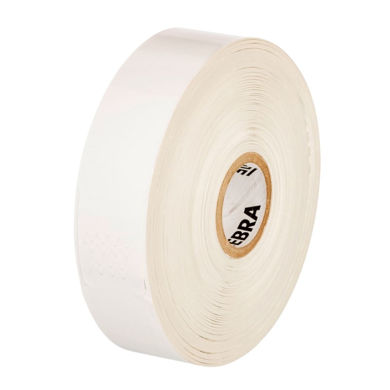 10043009K- ZEBRA - Brazalete 1"x11", T. Directa. Polipropileno Blanco, Z-Band Ultrasoft Extended Stay, para Impresora de Escritorio, 175/Paquete, con adhesivo Permanente, Perf. entre etiq.,    6 Paquetes/caja. Peso por caja 2.72 kg. 
