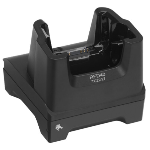 CR40-1S0T-TC2-M-02 - ZEBRA - Base de carga RFD40, 1 Device Slot/0 Toaster Slots, Communication Cradle with support for TC22/27 & HC20/50. Requires Power Supply (PWR-BGA12V50W0WW), DC Line Cord (CBL-DC-388A1-01), and Country Specific Line Cord.