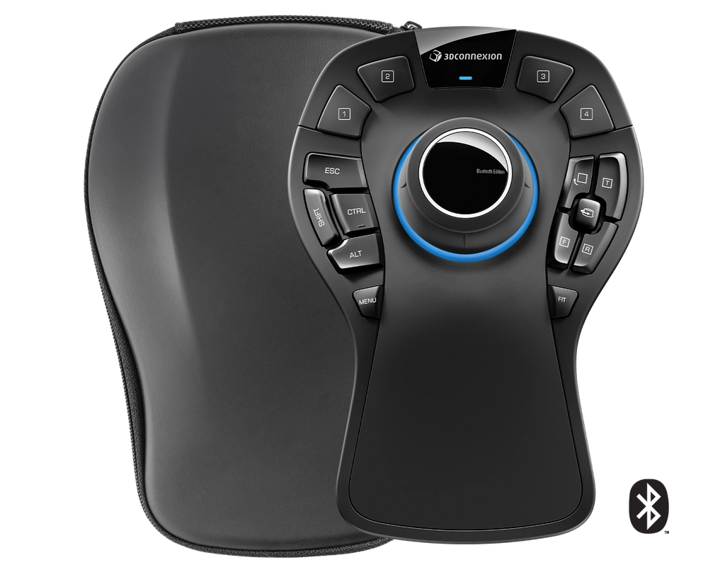 3Dconnexion-SpaceMouse Pro Wireless BT Professional (3DX‑700119) – Ratón 3D inalámbrico USB‑C/Bluetooth, 15 botones programables, viaje incluido