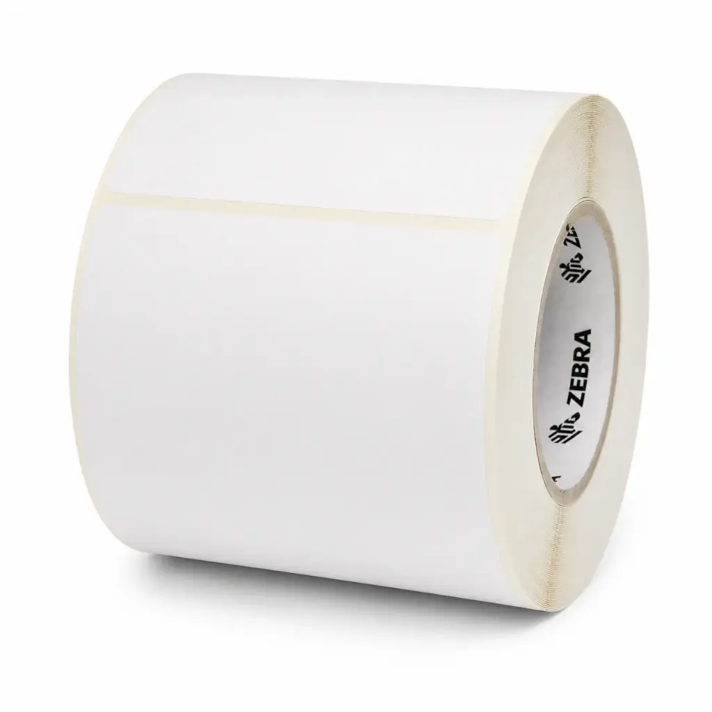 ZIPZET10045193 - ZEBRA - Etiqueta 4"x6.5", T. Directa. Papel Blanco, Z-Essentials 400D, para Impresora Industrial, 988/Rollo, con adhesivo Permanente, Perf. entre etiq., 1 al paso. Núcleo 3.". Diámetro 7.9". 4 Rollos/caja. Peso por caja 2.63.