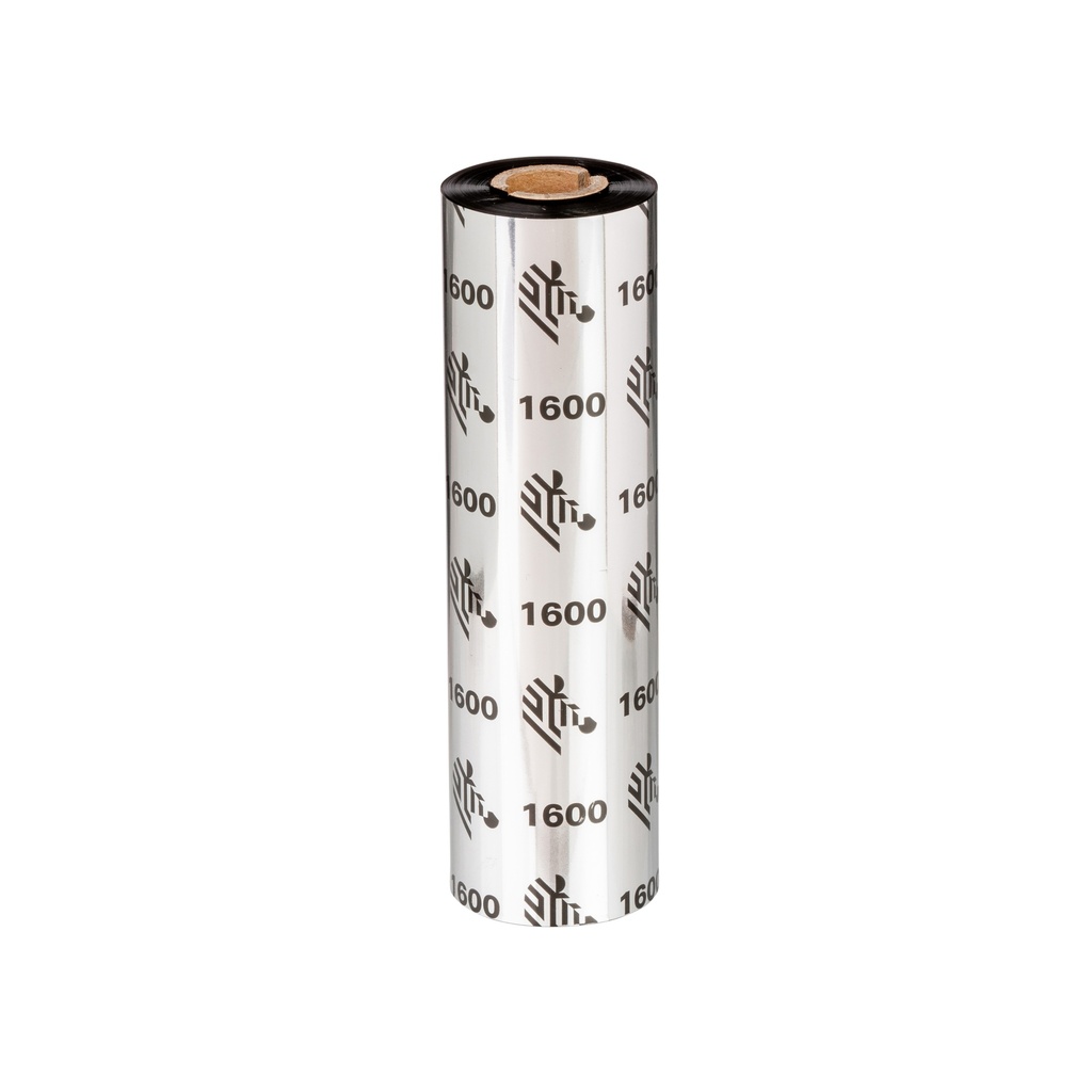 LA01600GS11007 - Zebra - Ribbon de Cera, 110mm x 74m (4.33" x 243'), Modelo 1600 Estándar para impresora Desktop. 24 Ribbons/Caja