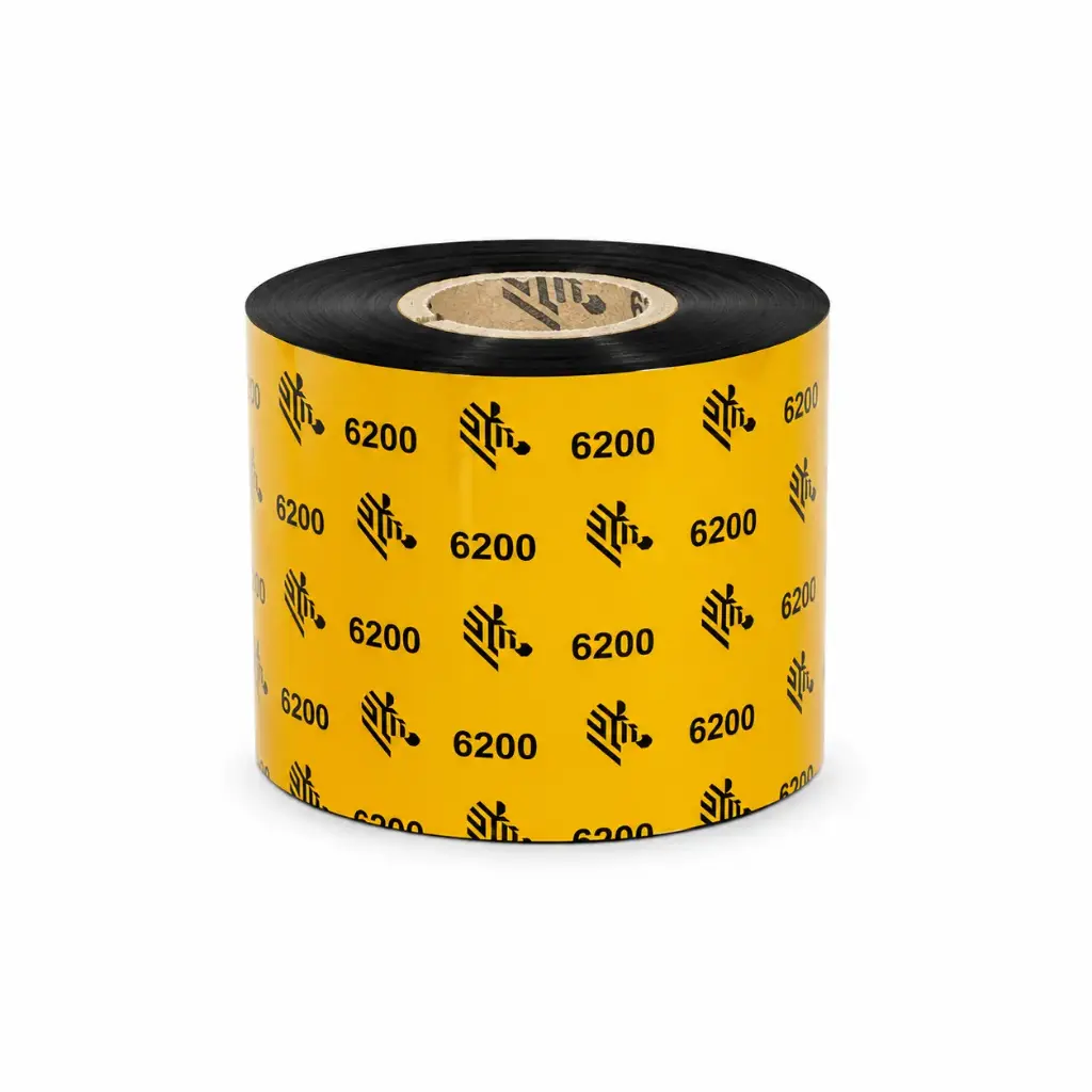 LA06200BK04045 - Zebra - Ribbon de Resina, 40mm x 450m (1.57" x 1476'), Modelo 6200 Resin para impresora Industrial. 6 Ribbons/Caja