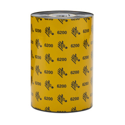 LA06200BK08345 - Zebra - Ribbon de Resina, 83mm x 450m (3.27" x 1476'), Modelo 6200 Resin para impresora Industrial. 6 Ribbons/Caja