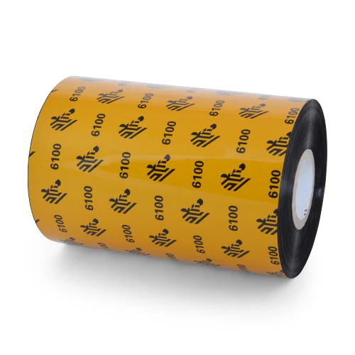 LA06100BK11045 - Zebra - Ribbon de Cera/Resina, 110mm x 450m (4.33" x 1476'), Modelo 6100 Estándar para impresora Industrial. 6 Ribbons/Caja