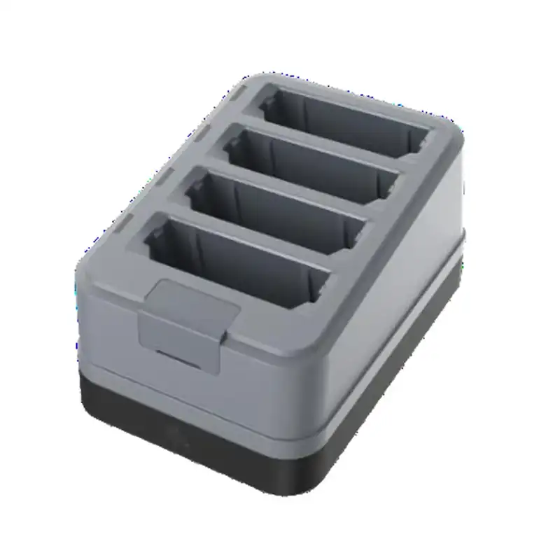 Zebra- Four-slot spare battery charger for TC501; TC701 spare batteries. Sold Separately: USB-C Cable (CBL-EC5X-USBC3A-01), Country-specific 45W Power Supply adapter.