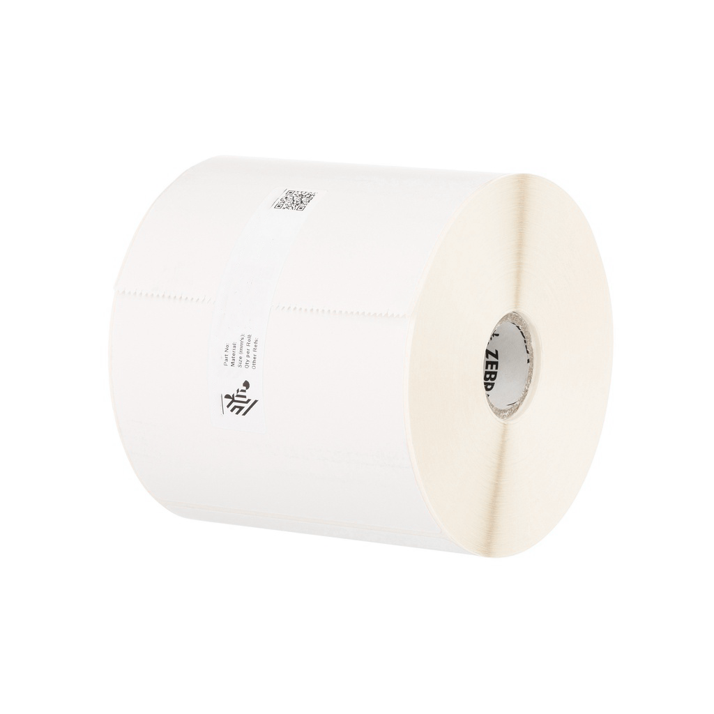 10010045- ZEBRA - Etiqueta 4"x1", T. Directa. Papel Blanco, Z-Select 4000D, para Impresora de Escritorio, 2340/Rollo, con adhesivo All-Temp, Perf. entre etiq., 1 al paso. Núcleo 1".  Diámetro 5". 6 Rollos/caja. Peso por caja 5.44 kg. 