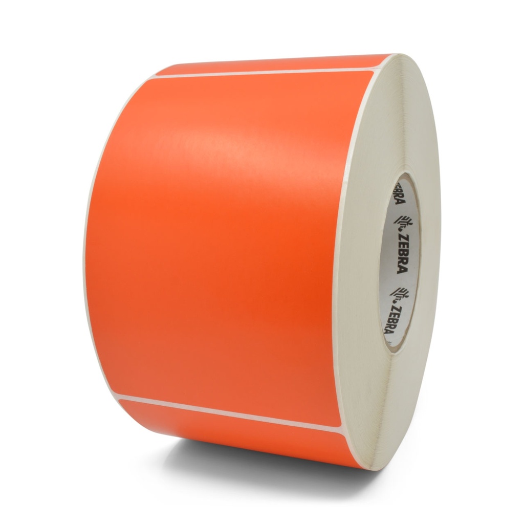 10006208-4- ZEBRA - Etiqueta 4"x6", T. Térmica. Papel Naranja - PMS 021, Z-Perform 2000T (Naranja), para Impresora Industrial, 1000/Rollo, con adhesivo Permanente, Perf. entre etiq., 1 al paso. Núcleo 3".  Diámetro 8". 4 Rollos/caja. Peso por caja 12.25 kg. 