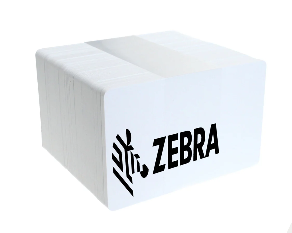 ZEBRA - ZEBRA WHITE PVC UHF CARDS, 30 MIL IMPINJ MONZA 4QT (100 CARDS)