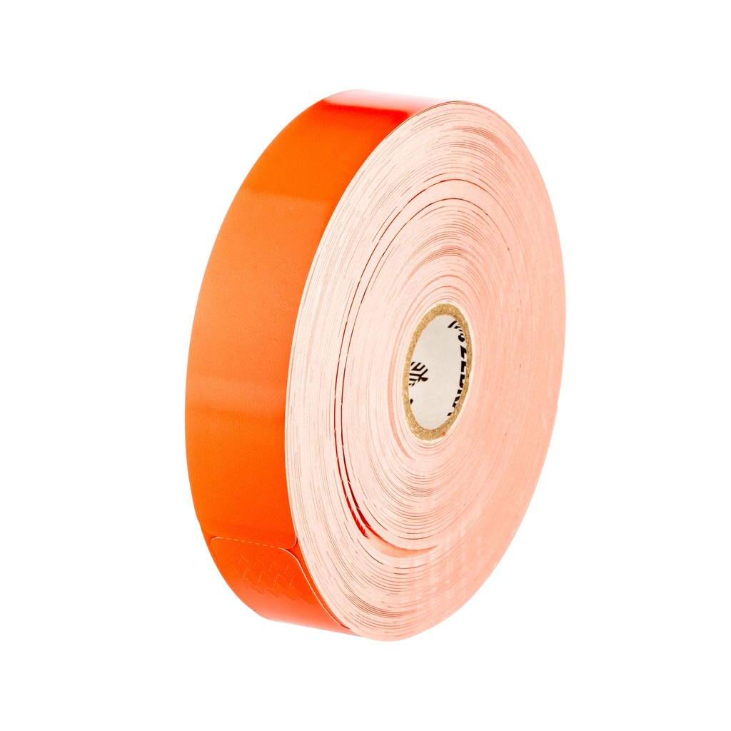 10012719-6- ZEBRA - Brazalete 1"x10", T. Directa. Polipropileno naranja, Z-Band Splash (Naranja), para Impresora Industrial, 800/Rollo, con adhesivo Permanente, Perf. entre etiq.,    4 Rollos/caja. Peso por caja 3.18 kg. 
