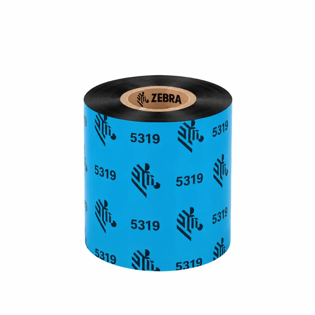 05319RD06045 - Zebra - Ribbon de Cera, 60mm x 450m (2.36" x 1,476'), Modelo 5319 - Rojo 185C para impresora Industrial . 6 Ribbons/Caja
