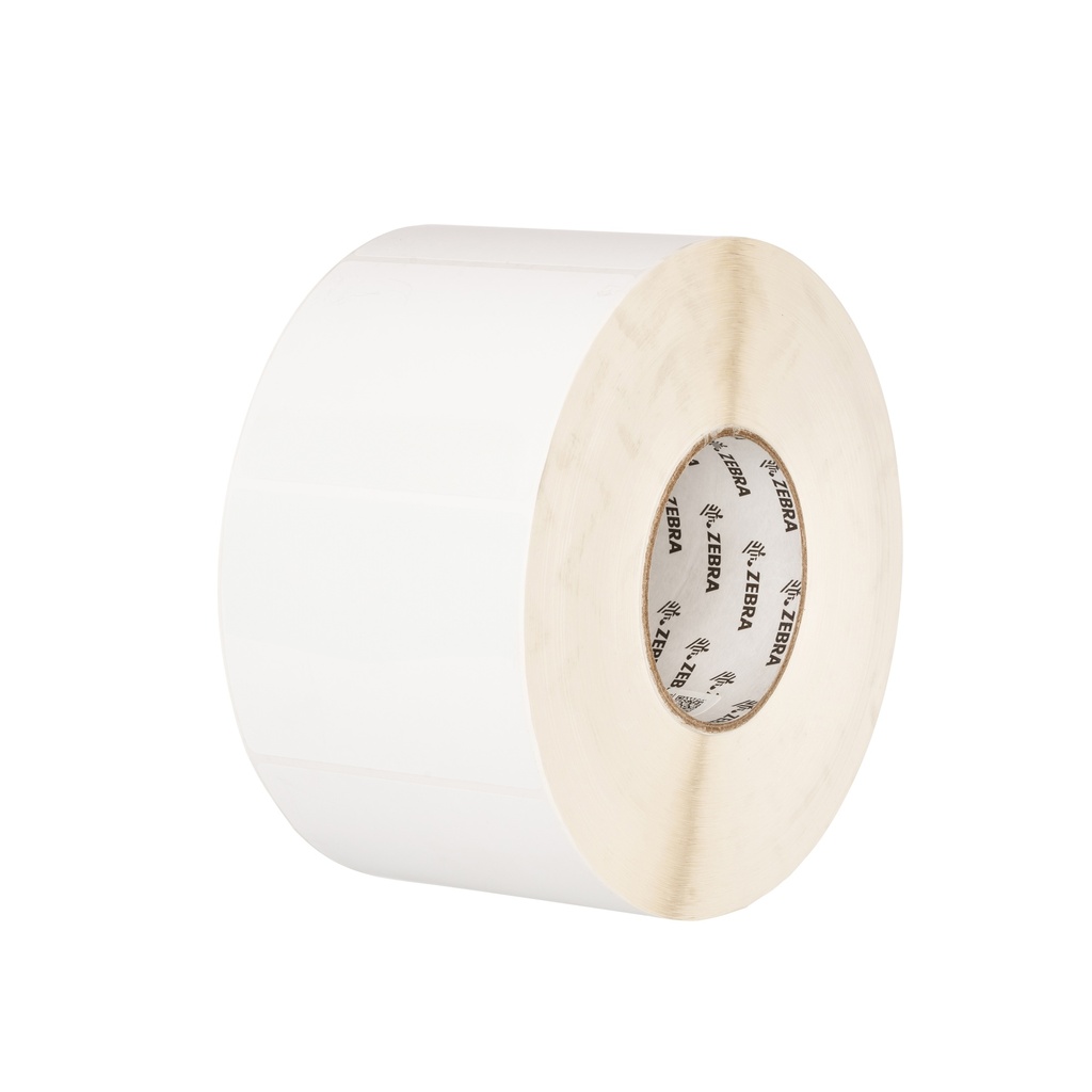 10023165- ZEBRA - Etiqueta 3"x2", T. Térmica. Poliéster Blanco, Z-Xtreme 4000T Blanco, para Impresora Industrial, 1000/Rollo, con adhesivo Permanente, Perf. entre etiq., 1 al paso. Núcleo 3".  Diámetro 8". 1 Rollos/caja. Peso por caja 1.36 kg. 